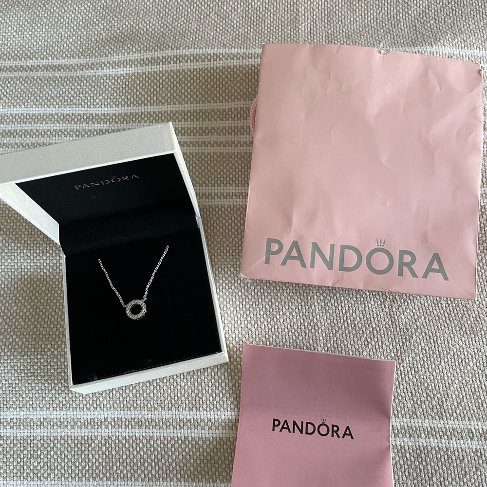 Pandora pave circle necklace
